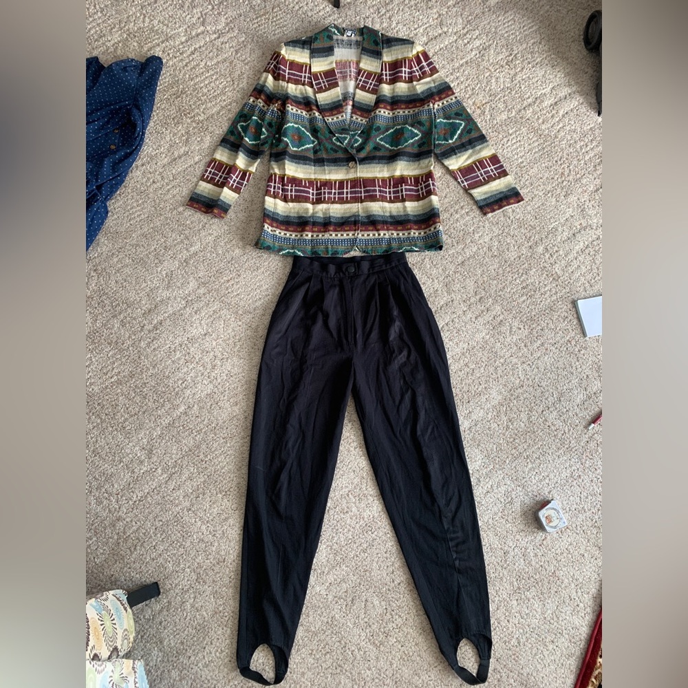 FStop Aztec blazer & stirrup pants set s